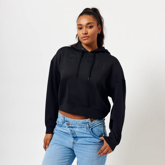 Winter 2024 Black with Black Cropped Hoodie