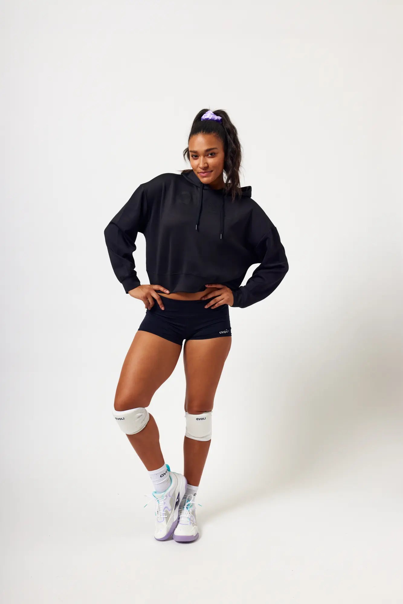Winter 2024 Black with Black Cropped Hoodie