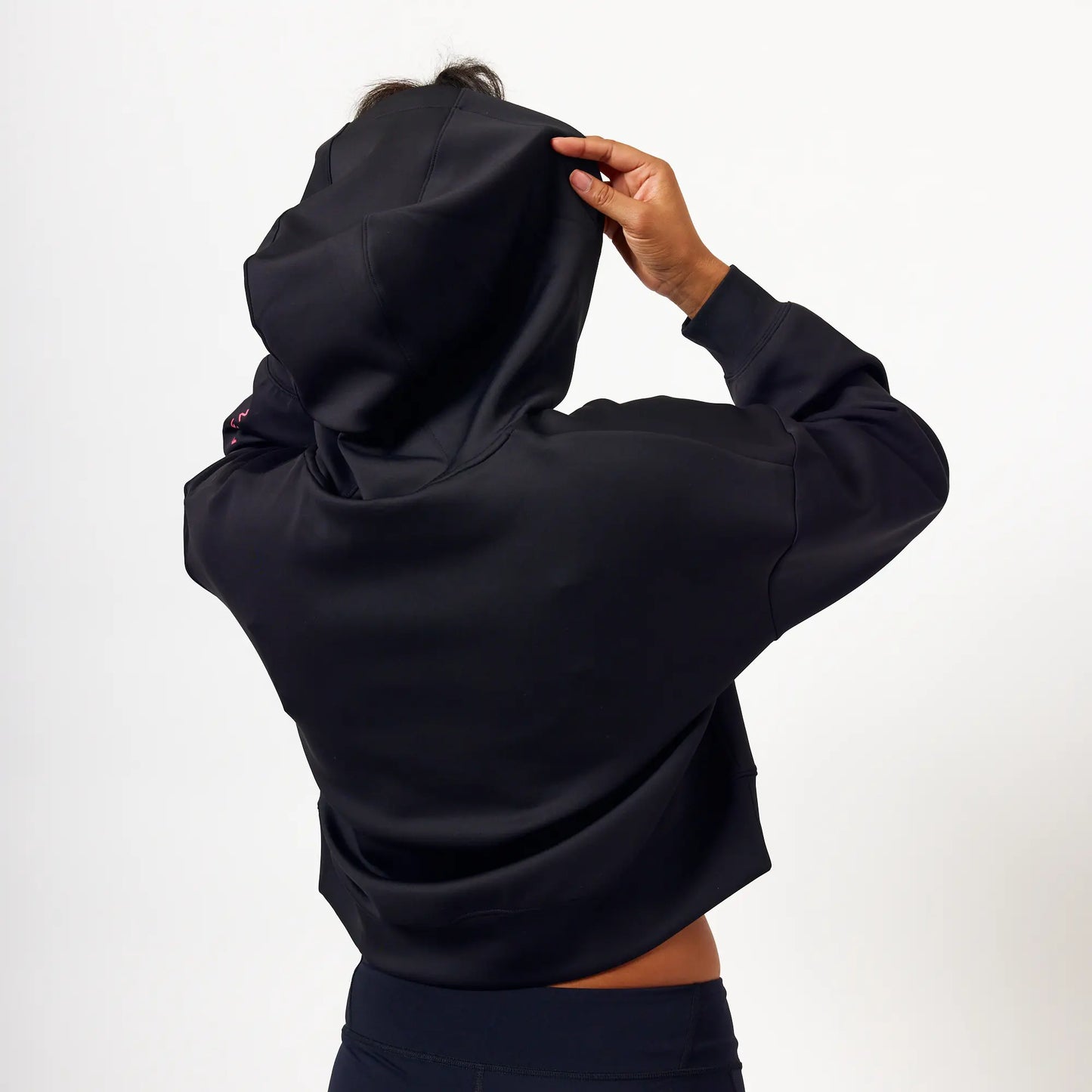 Winter 2024 Black with Black Cropped Hoodie