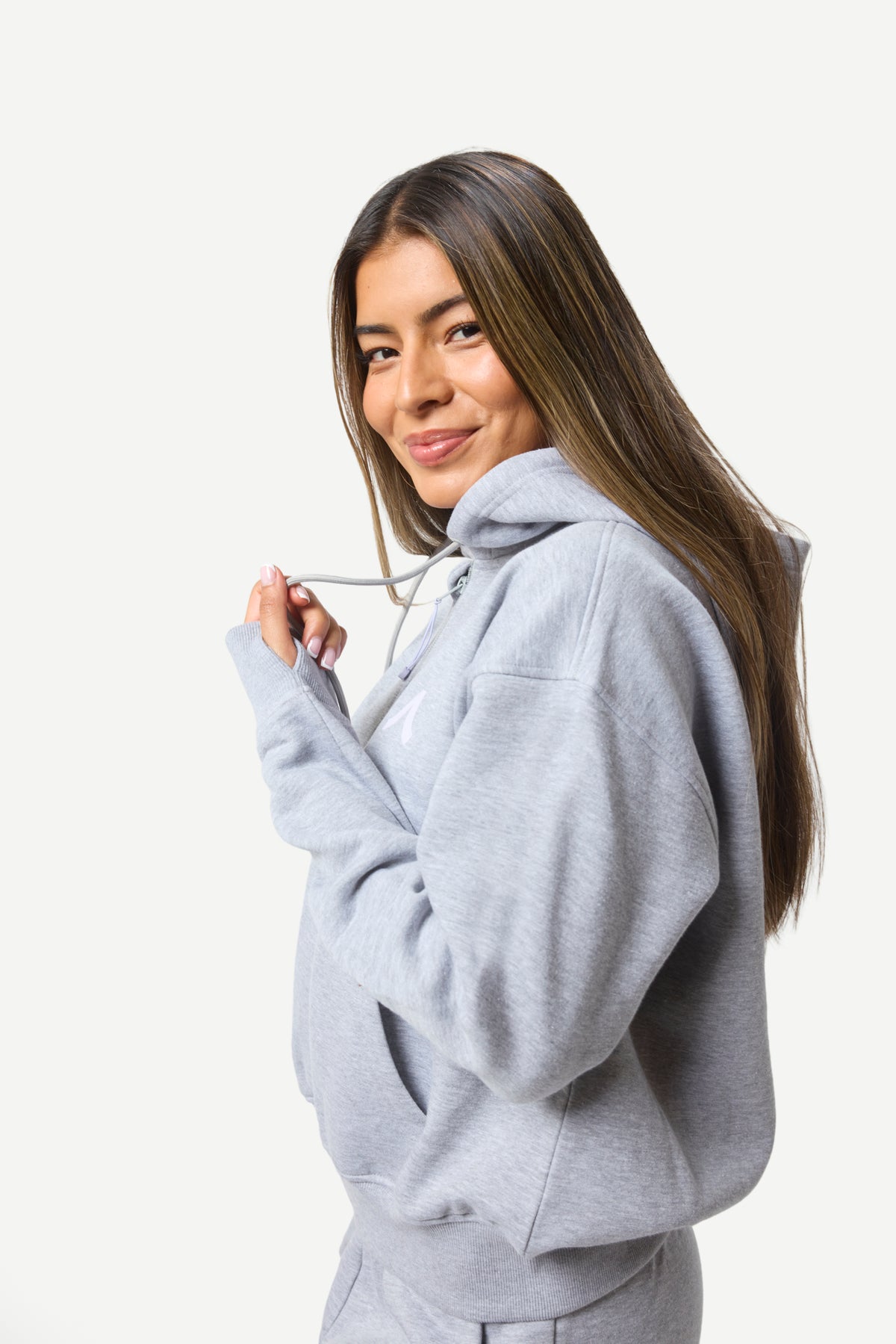 Avoli Oversized Hoodie in Light Heather Grey