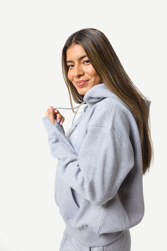 Avoli Oversized Hoodie in Light Heather Grey