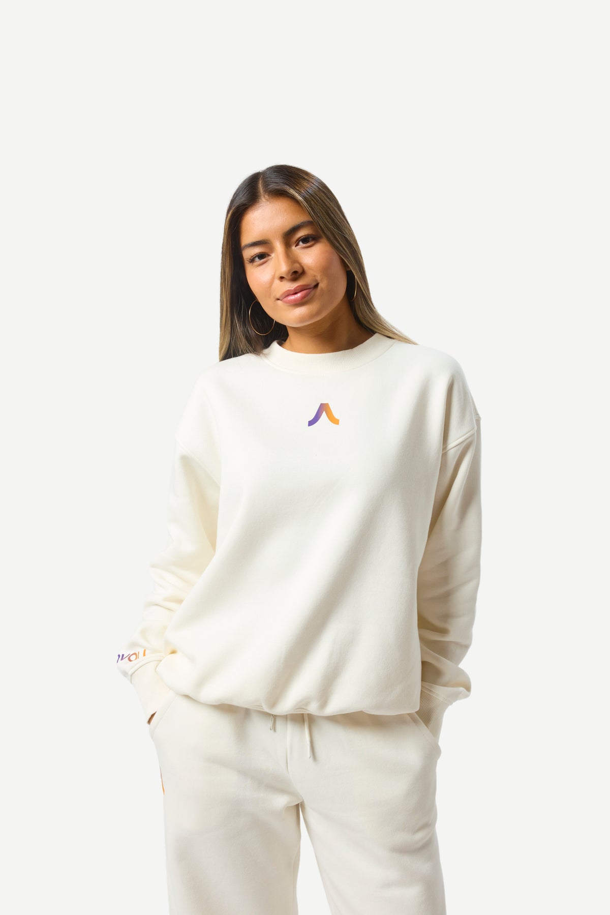 Avoli Oversized Crew Sweatshirt in Sugar Swizzle