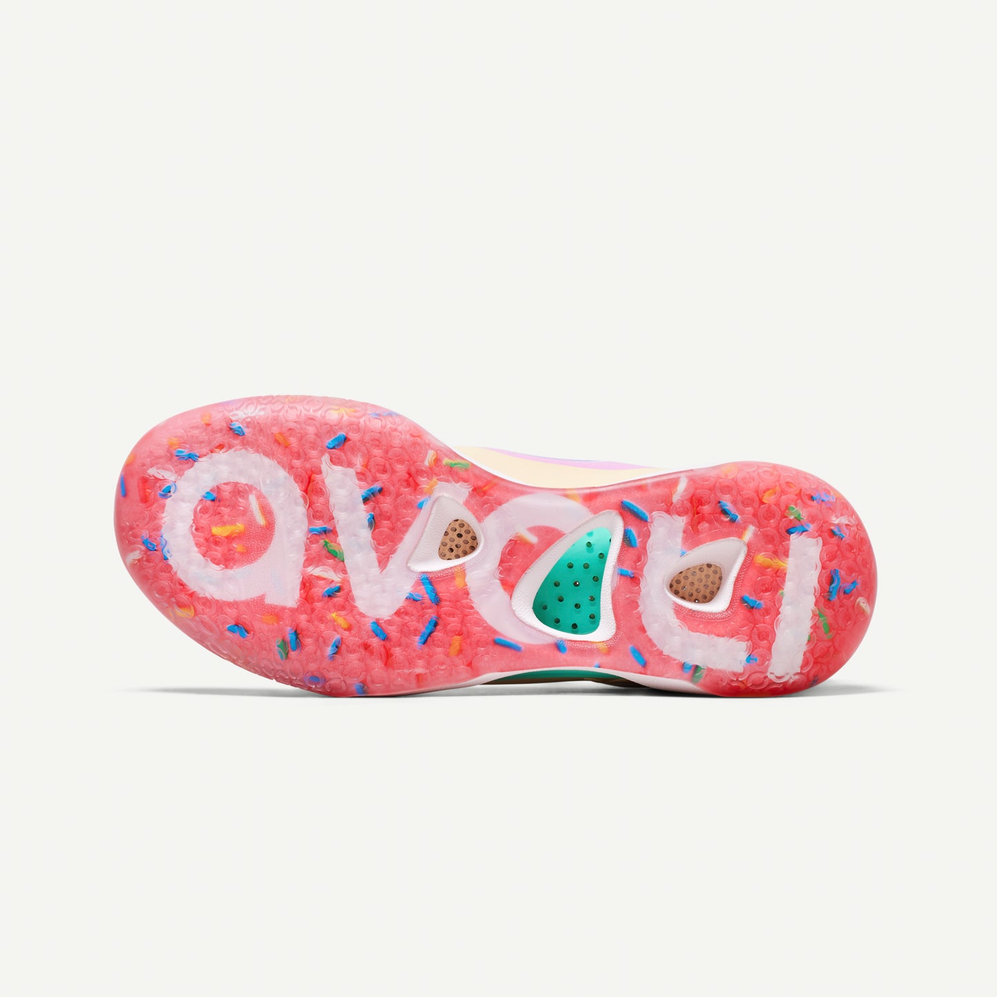Colorful mid top sneaker sole  on a white background